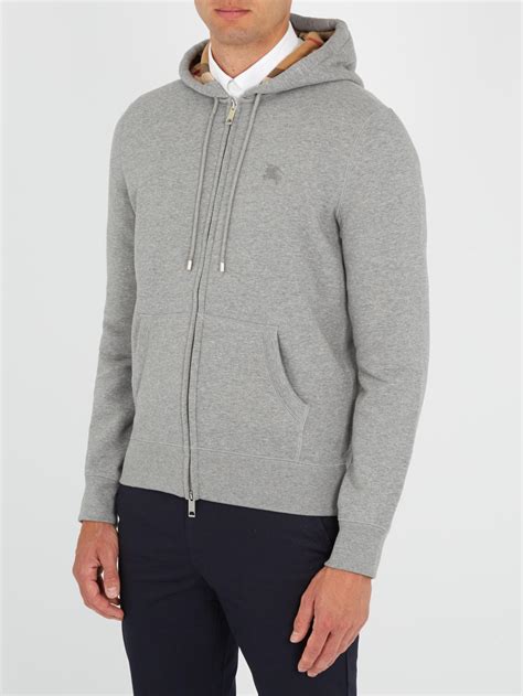 burberry grey hoodie mens|grey Burberry zip up hoodie.